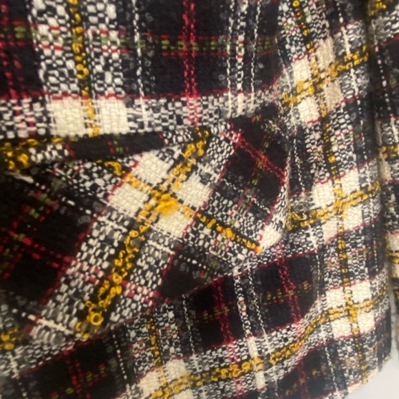 Yellow Red Y2K Plaid Shacket Jacket Blazer Size 16 XL Dark Academia Window Pane - Picture 6 of 10